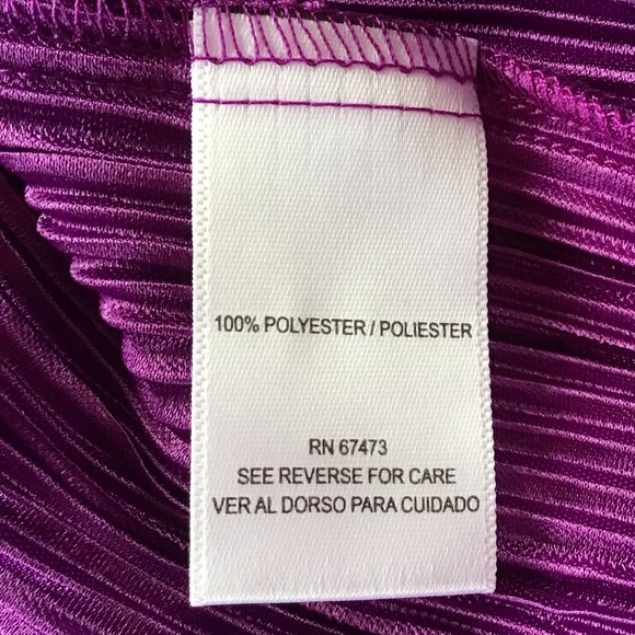 Maison Tara Purple Plisse Long Sleeve Dress Size 4 NEW - Picture 8 of 8